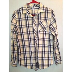 Arizona Jeans Co. Womens Yellow/Black Plaid Long Sleeve Button Up Shirt Sz XL